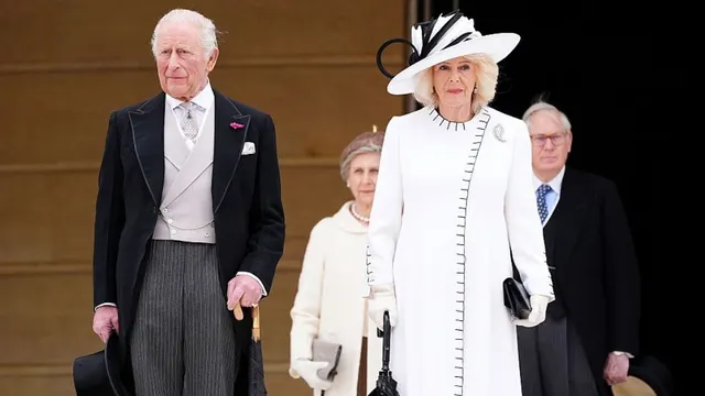 Queen Camilla Steps Out In a Recycled Look At Royal Garden Party — Photos