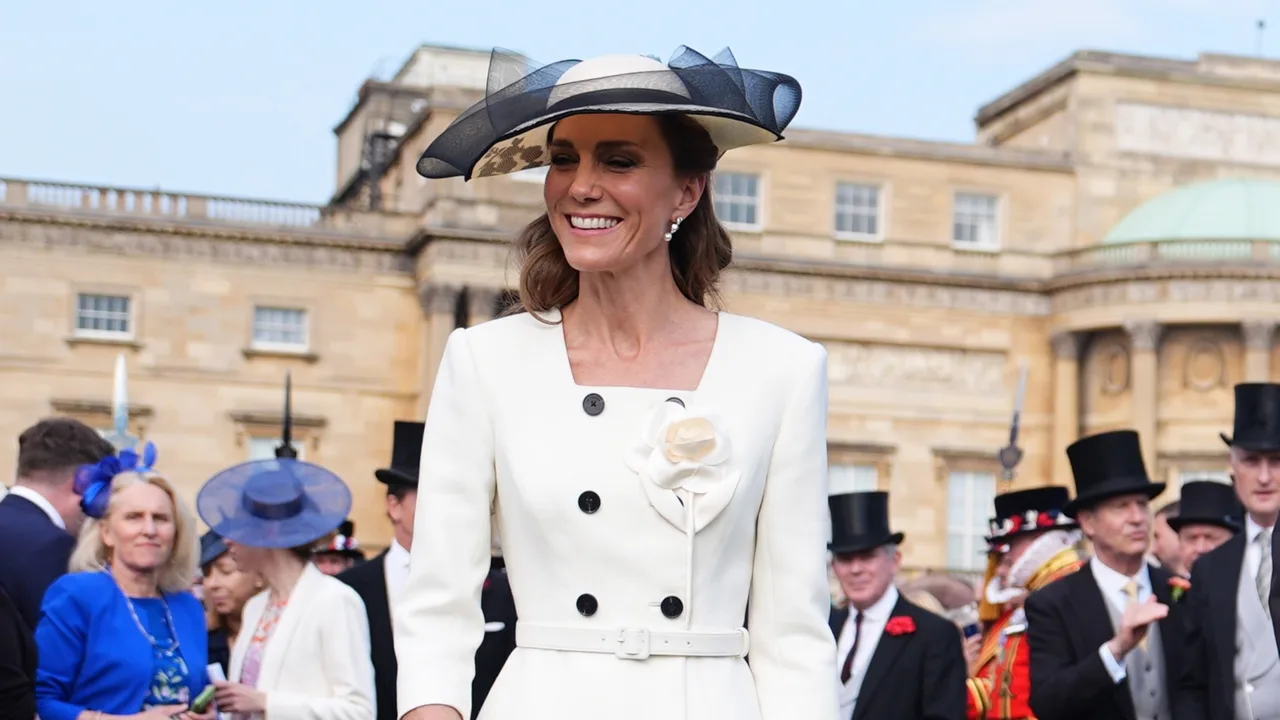 Princess Kate Channels Her Inner Audrey Hepburn at Garden Party with William [Photos]