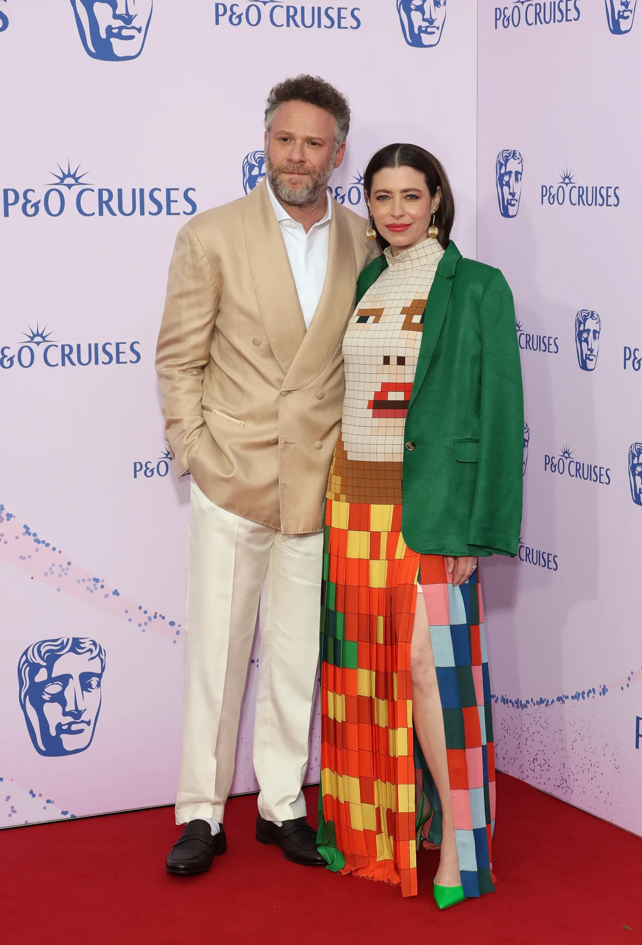 Seth Rogen and his wife Lauren Miller at the BAFTA Awards 2026