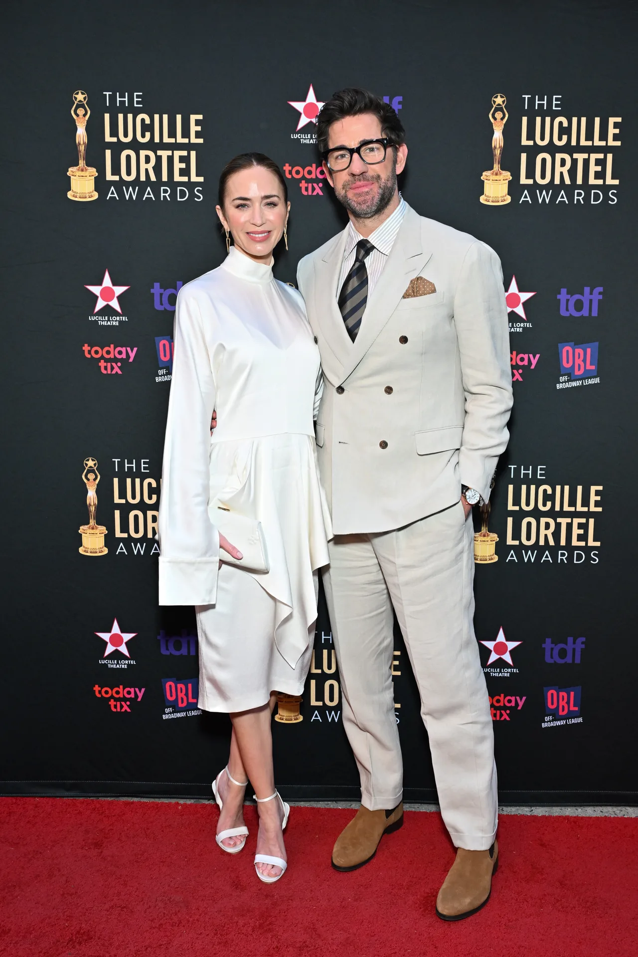 Emily Blunt and John Krasinski attend NYU event