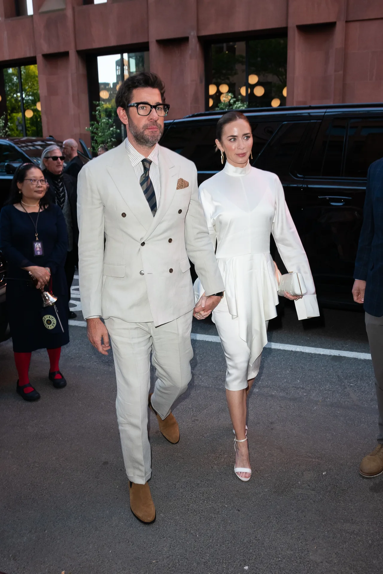 Emily Blunt joins John Krasinski at 2026 Lucille Lortel Awards