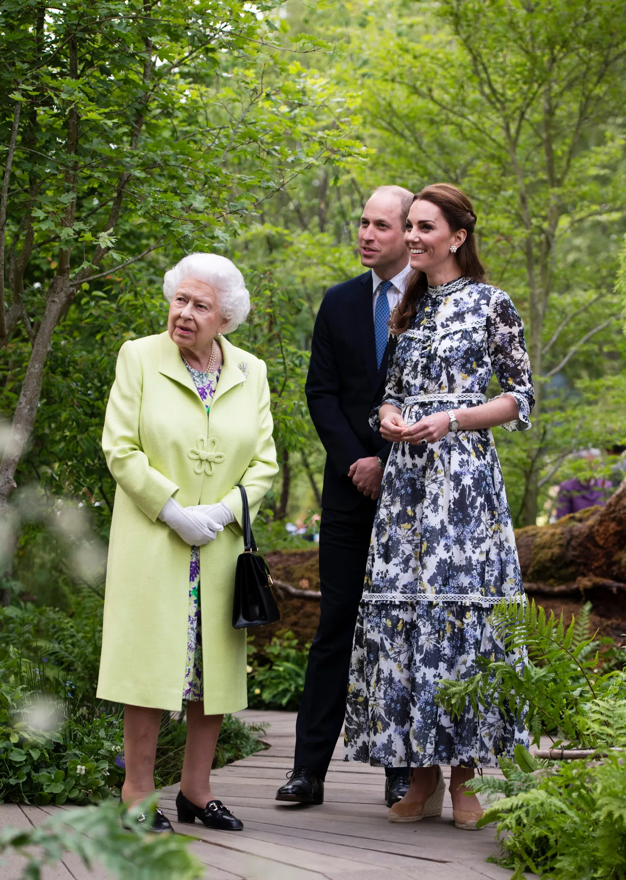 Queen Elizabeth, Prince William and Kate Middleton at the 2019 RHS Chelsea Flower Show