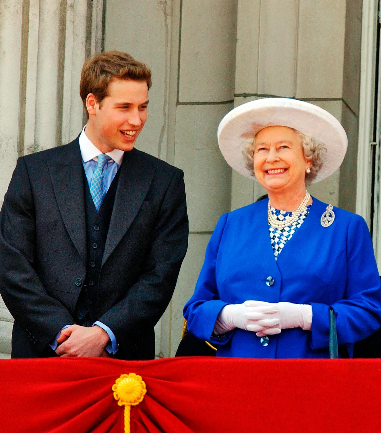 Queen Elizabeth with a young Prince William during 2003 Trooping the Colour ceremony