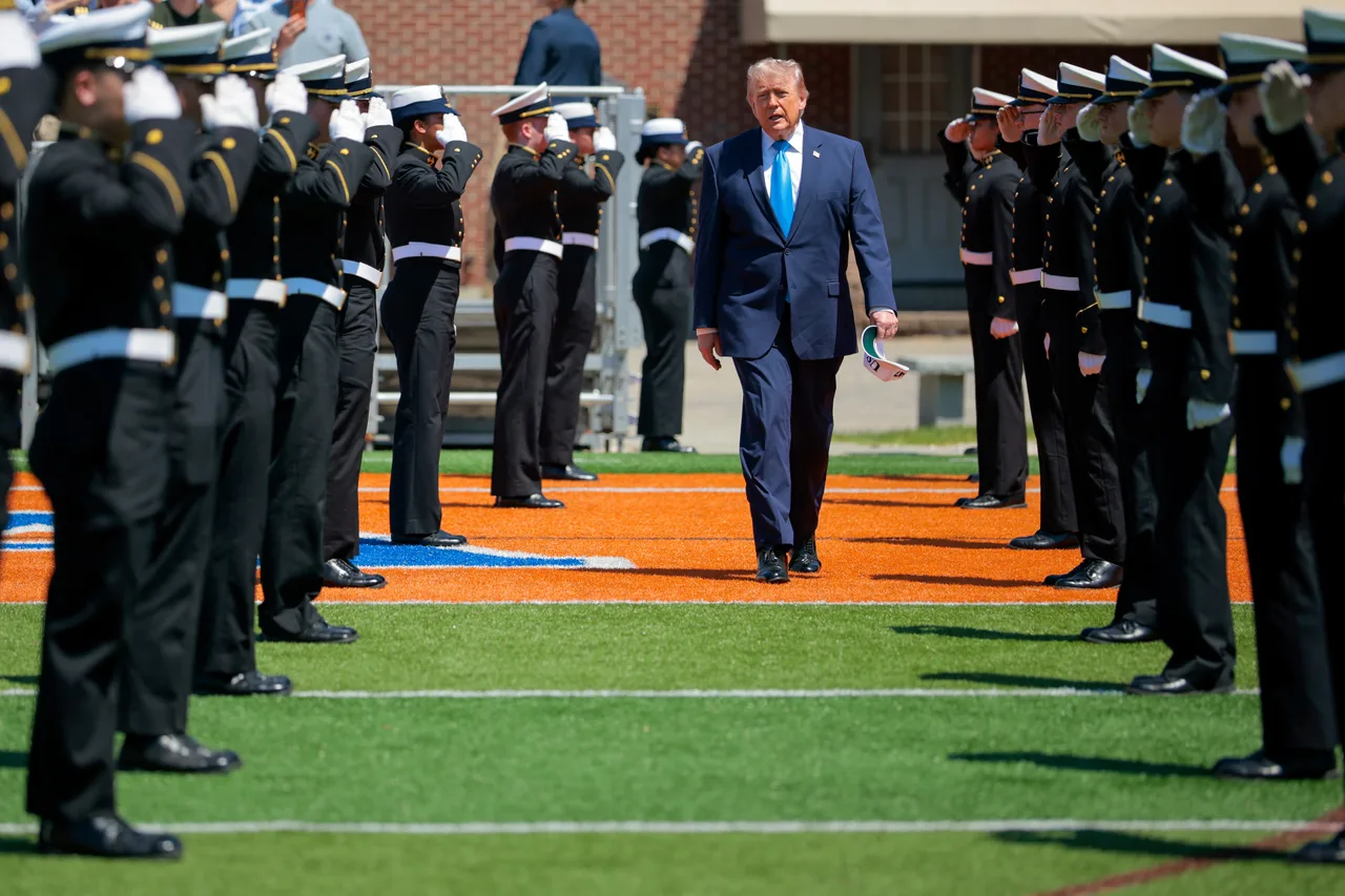Trump arrives at Coast Guard Academy to cheers