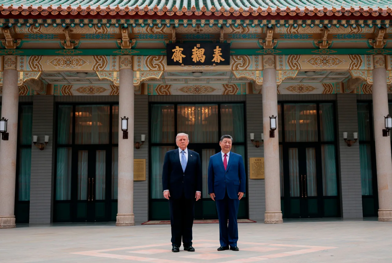 Trump and Xi walk through China’s historic power corridor