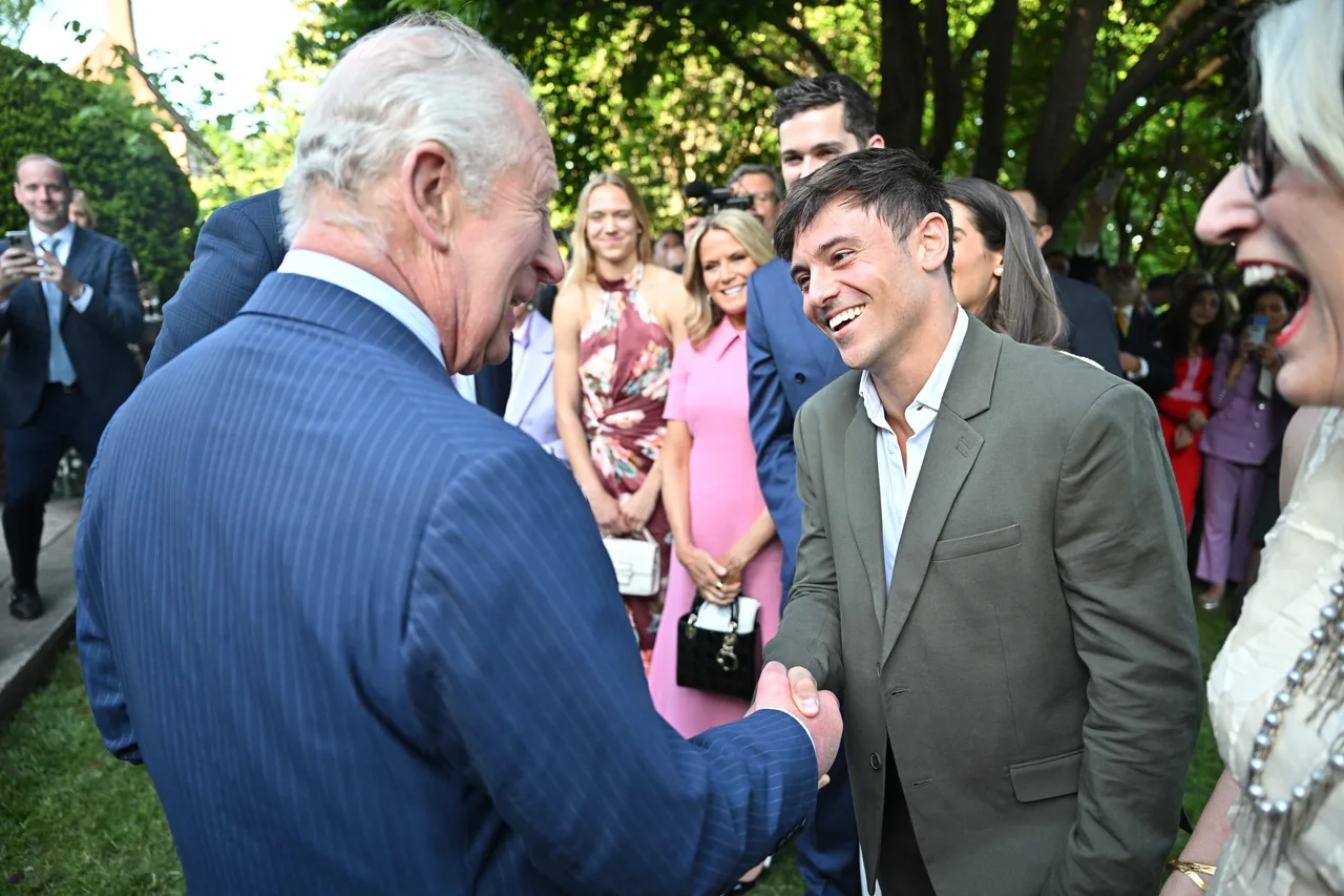 British Olympian Tom Daley chatted with King Charles and Queen Camilla