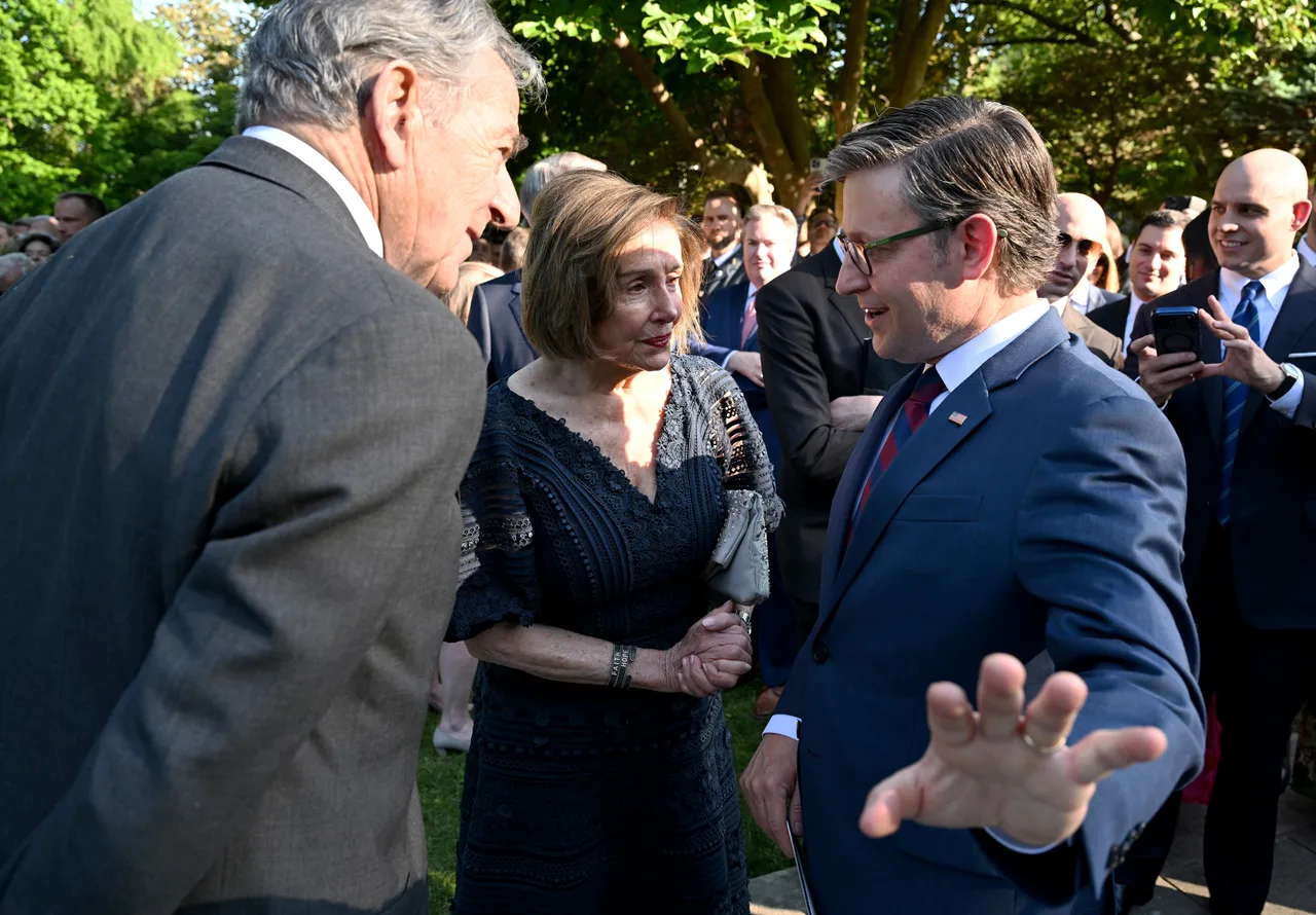 House Speaker Mike Johnson, US Rep Nancy Pelosi and her husband Paul Pelosi were spotted together
