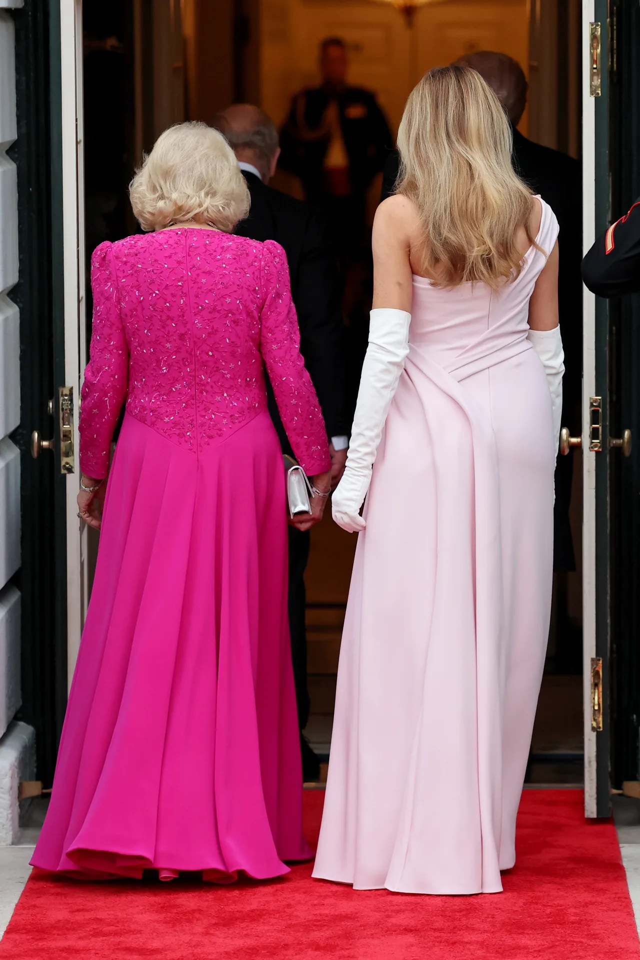 Melania Trump and Queen Camilla sported different shades of pink