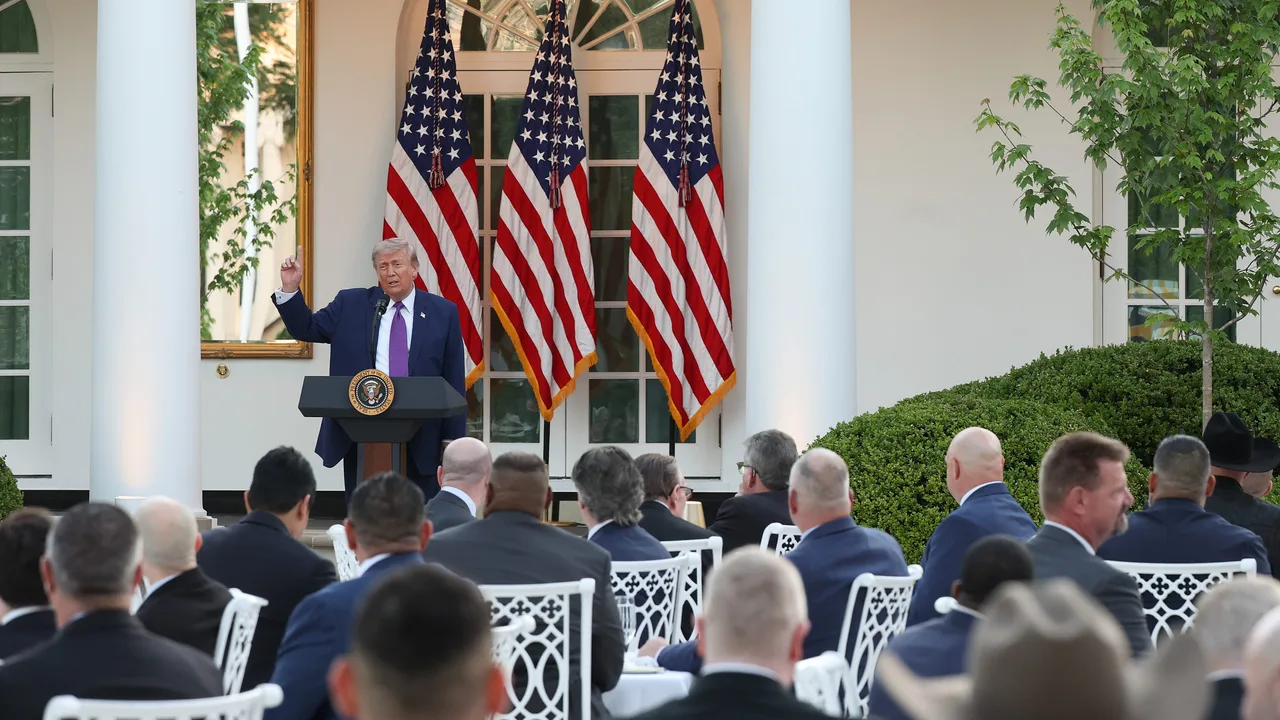 Trump hosts Rose Garden dinner during National Police Week at renovated White House venue