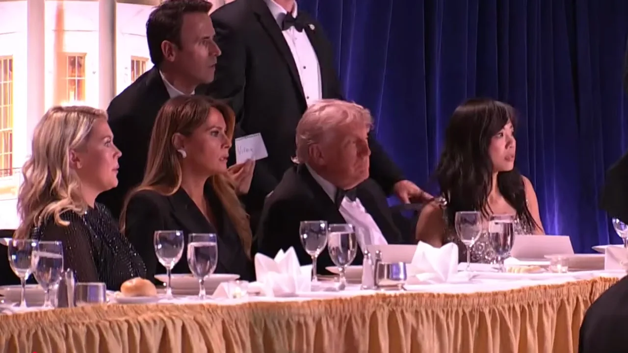 Photos show chaos as Trump is whisked from White House Correspondents' Dinner after shots fired