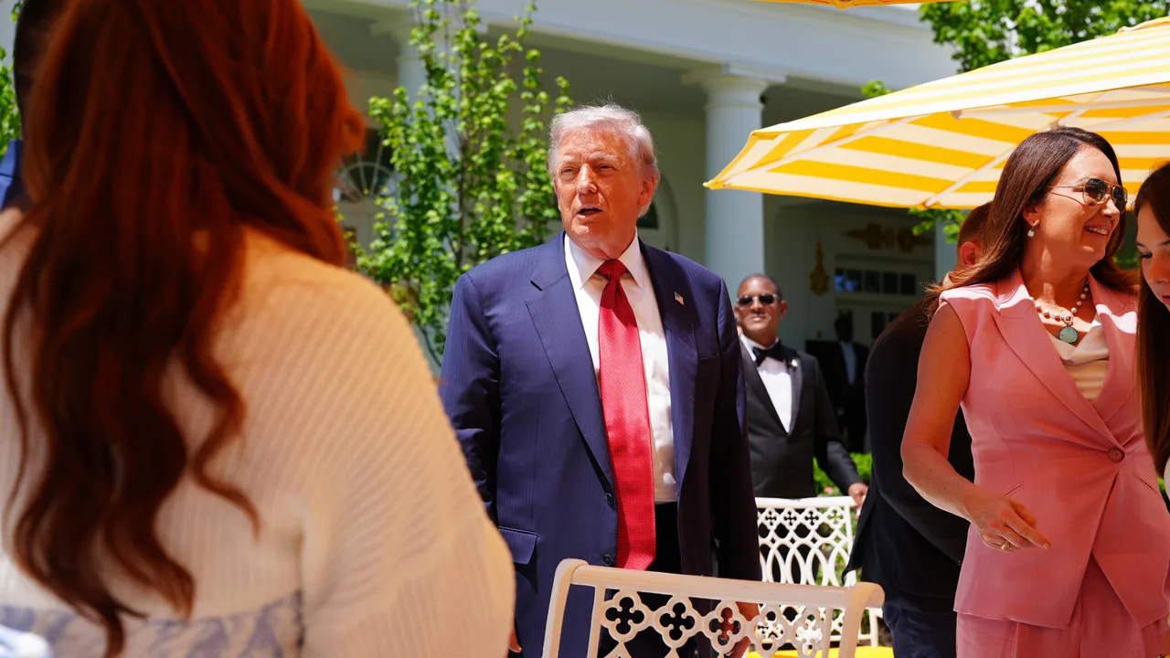 Trump wishes moms a happy Mother's Day during Rose Garden event