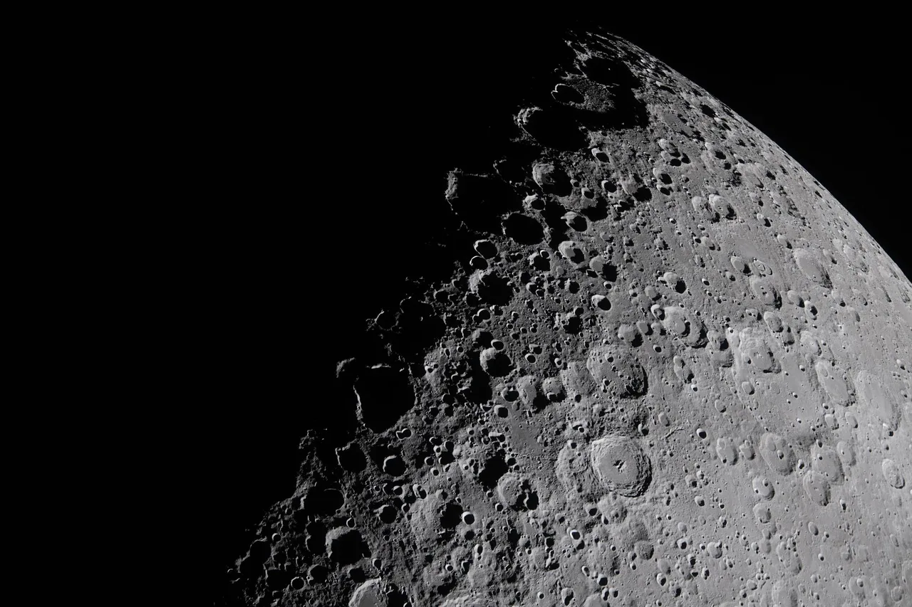 The heavily cratered lunar far side