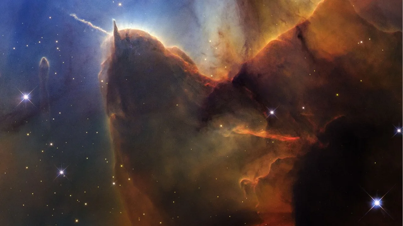 Image taken by the Hubble Space Telescope of the Triffid Nebula