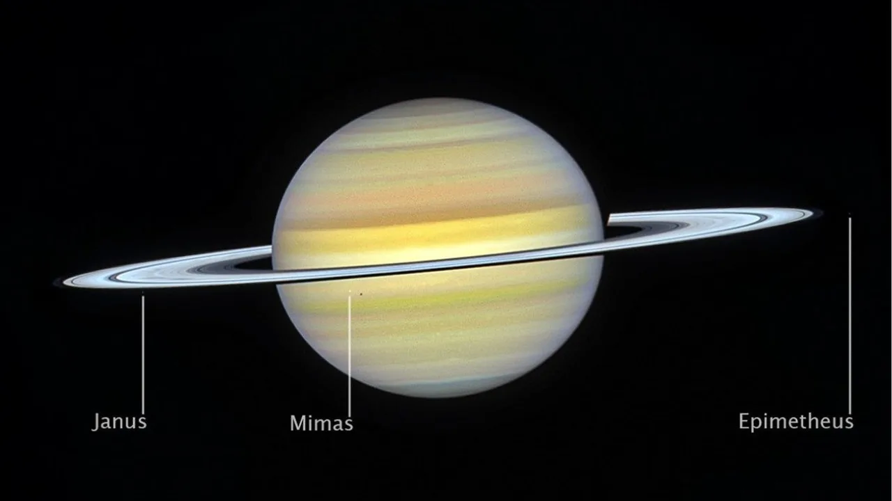 This visible-light image of Saturn is captured by the Hubble Space Telescope