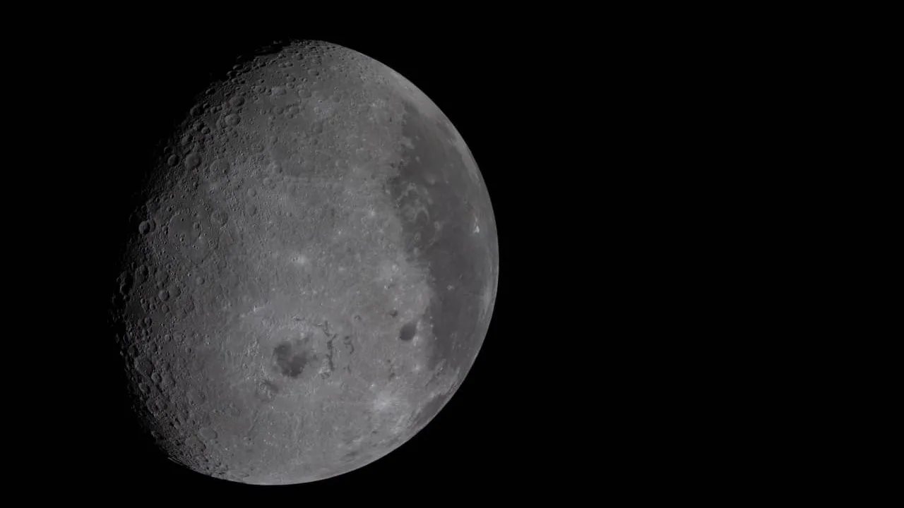 A striking glimpse of the Moon dazzling beyond its two-thirds phase