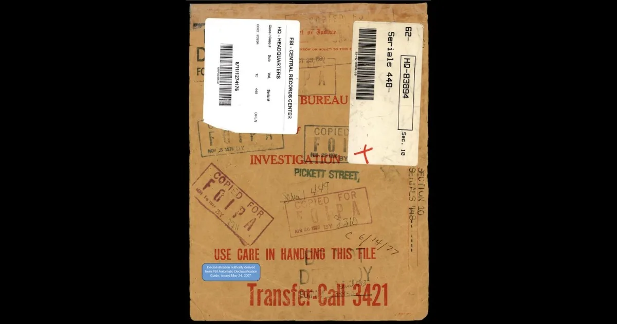 FBI Files documenting public sightings