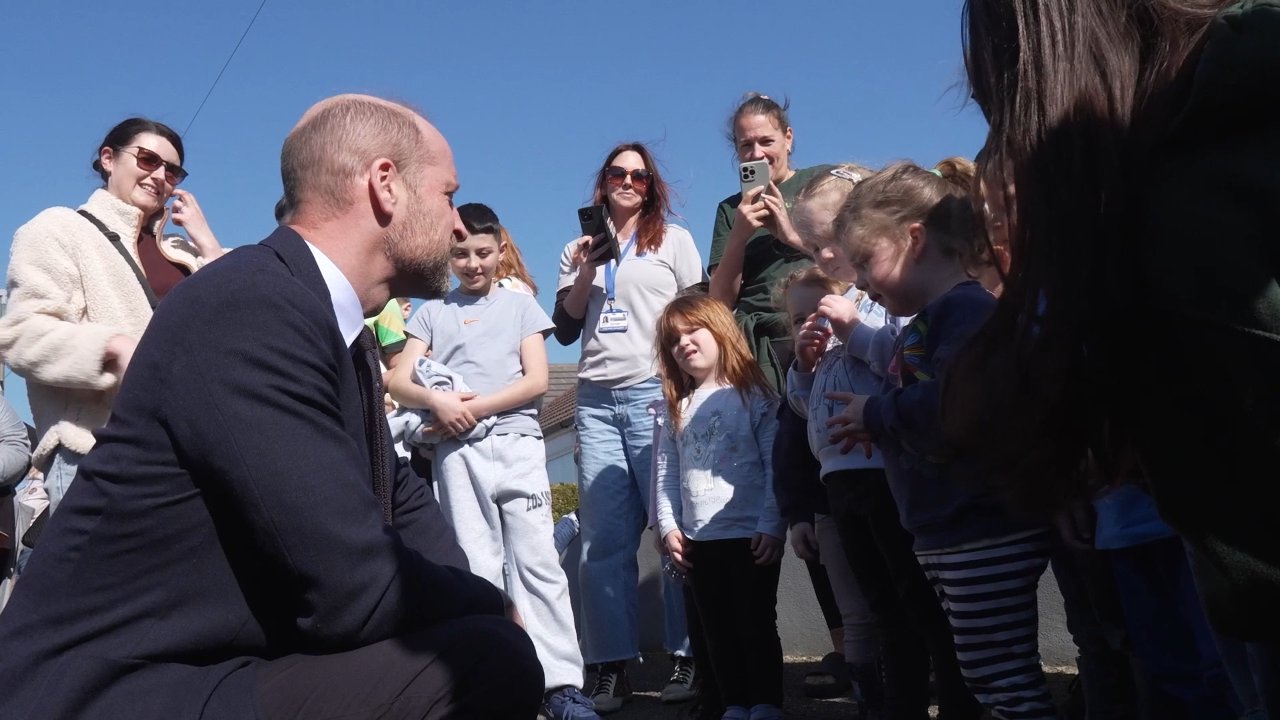 Watch: Prince William has the sweetest exchange with kids during Bournemouth visit