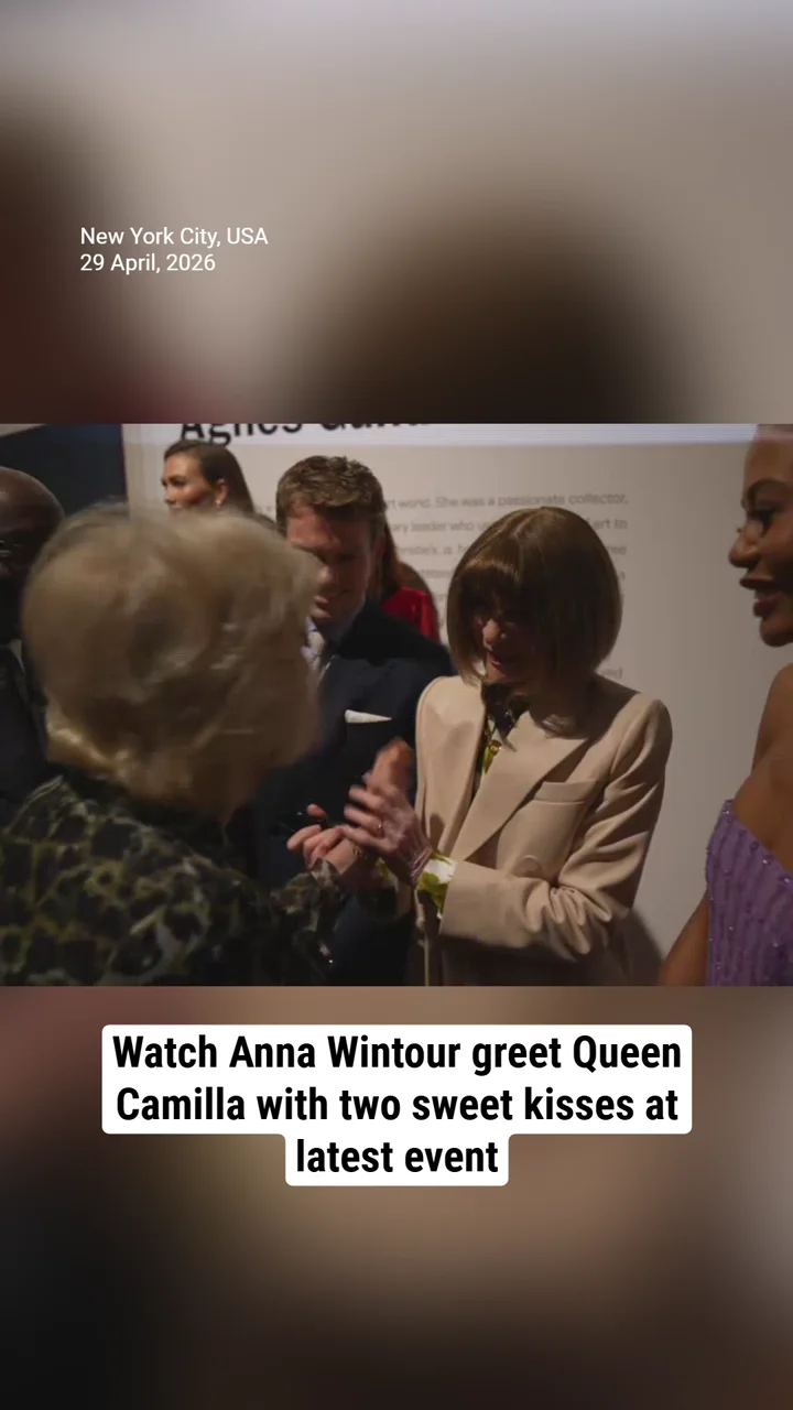 Watch Anna Wintour greet Queen Camilla with two sweet kisses at latest event