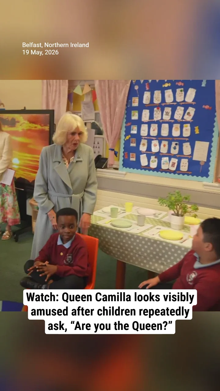 Watch: Queen Camilla looks visibly amused after children repeatedly ask, “Are you the Queen?”