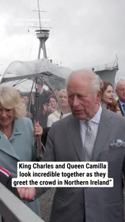 King Charles and Queen Camilla look incredible together as they greet the crowd in Northern Ireland