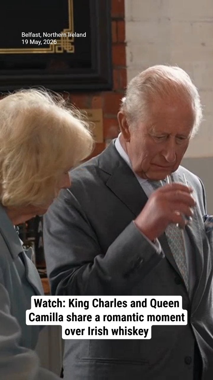 Watch: King Charles and Queen Camilla share a romantic moment over Irish whiskey