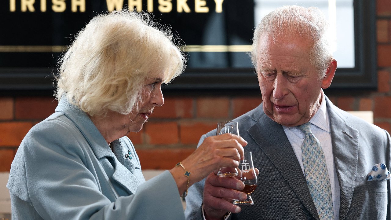 Title: Queen Camilla has a priceless reaction after smelling Irish whiskey during Northern Ireland trip