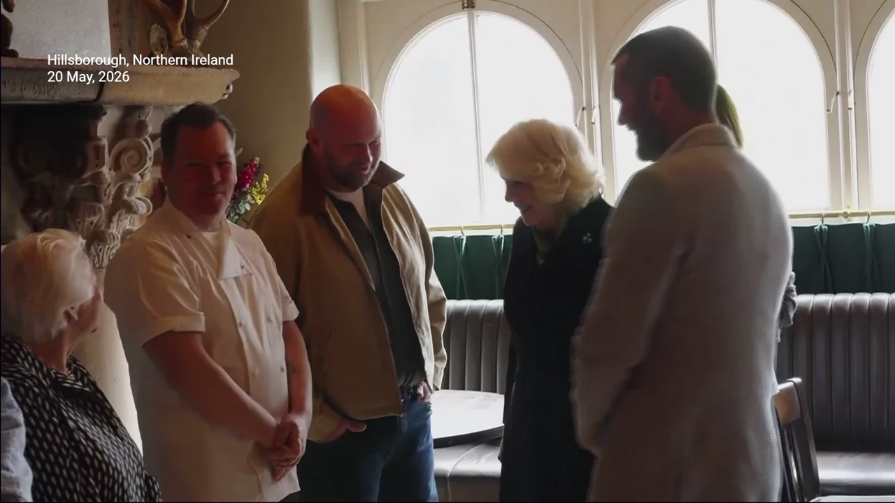 Queen Camilla has the best reaction after she perfectly pours a pint at a Northern Ireland pub