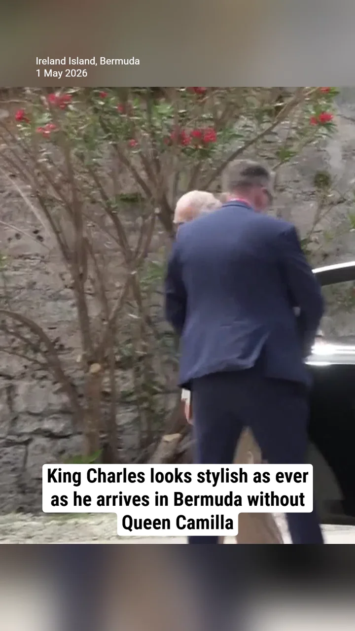 King Charles looks stylish as ever as he arrives in Bermuda without Queen Camilla