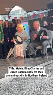 Watch: King Charles and Queen Camilla show off their drumming skills in Northern Ireland
