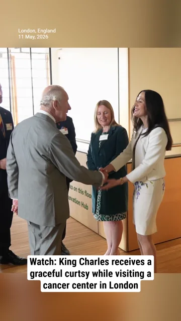 Watch: King Charles receives a graceful curtsy while visiting a cancer center in London