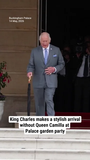 King Charles makes a stylish arrival without Queen Camilla at Palace garden party