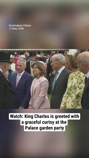 Watch: King Charles is greeted with a graceful curtsy at the Palace garden party