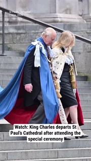Watch: King Charles departs St Paul's Cathedral after attending the special ceremony