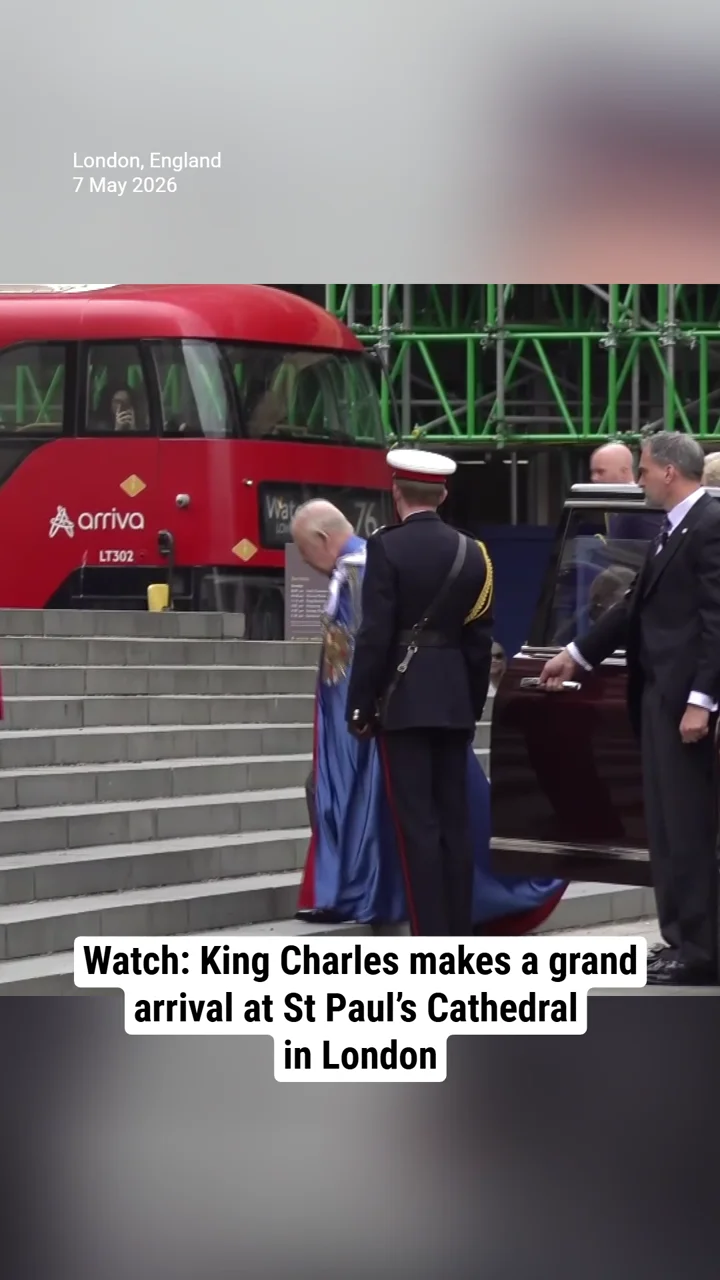 Watch: King Charles makes a grand arrival at St Paul's Cathedral in London