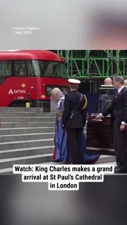 Watch: King Charles makes a grand arrival at St Paul's Cathedral in London