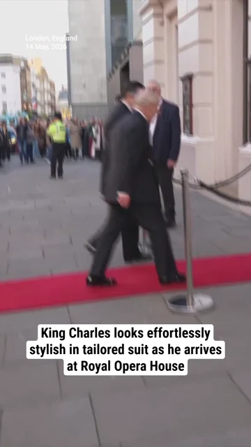 King Charles looks effortlessly stylish in tailored suit as he arrives at Royal Opera House