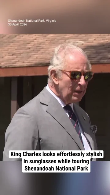 King Charles looks effortlessly stylish in sunglasses while touring Shenandoah National Park