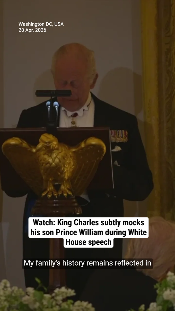 Watch: King Charles subtly mocks his son Prince William during White House speech