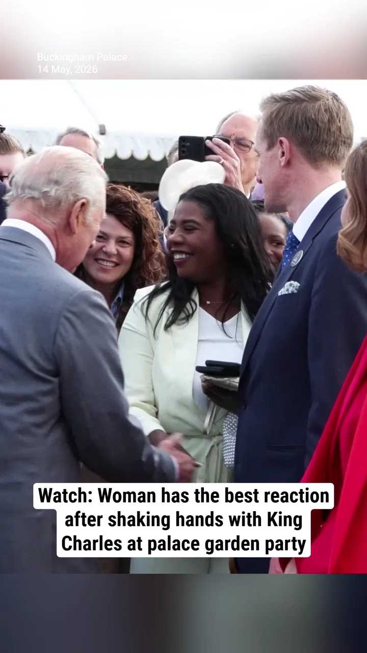 Watch: Woman has the best reaction after shaking hands with King Charles at palace garden party