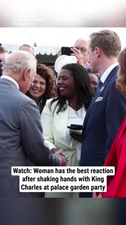 Watch: Woman has the best reaction after shaking hands with King Charles at palace garden party