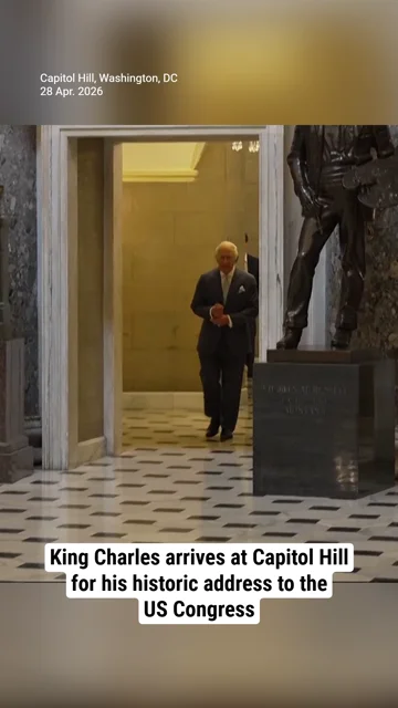 King Charles arrives at Capitol Hill for his historic address to the US Congress
