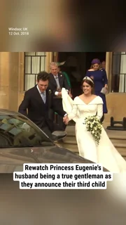 Rewatch Princess Eugenie's husband being a true gentleman as they announce their third child