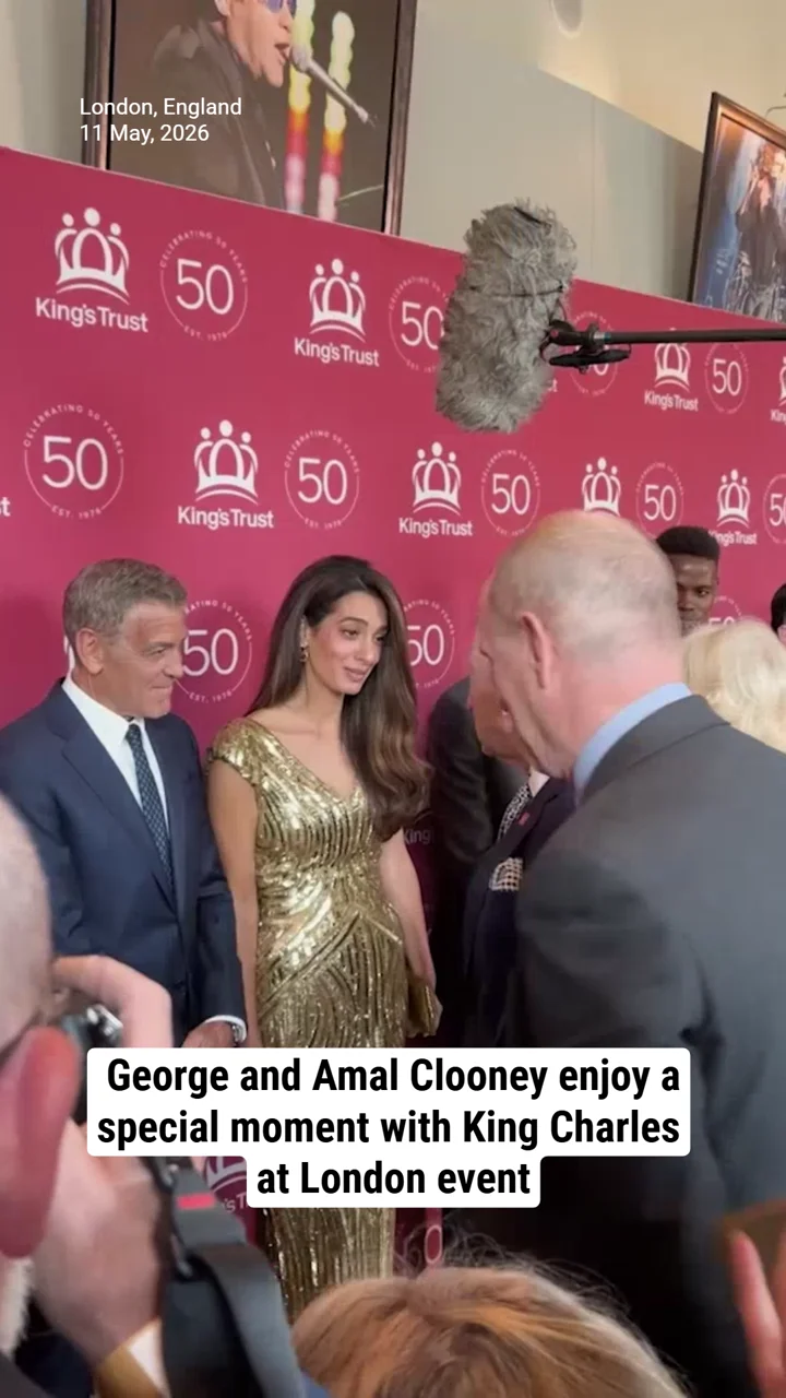 George and Amal Clooney enjoy a special moment with King Charles at London event