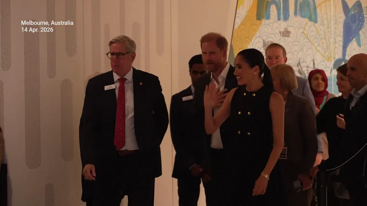 Prince Harry and Meghan Markle arrive at a children's hospital on Day 1 of privately-funded Australia trip