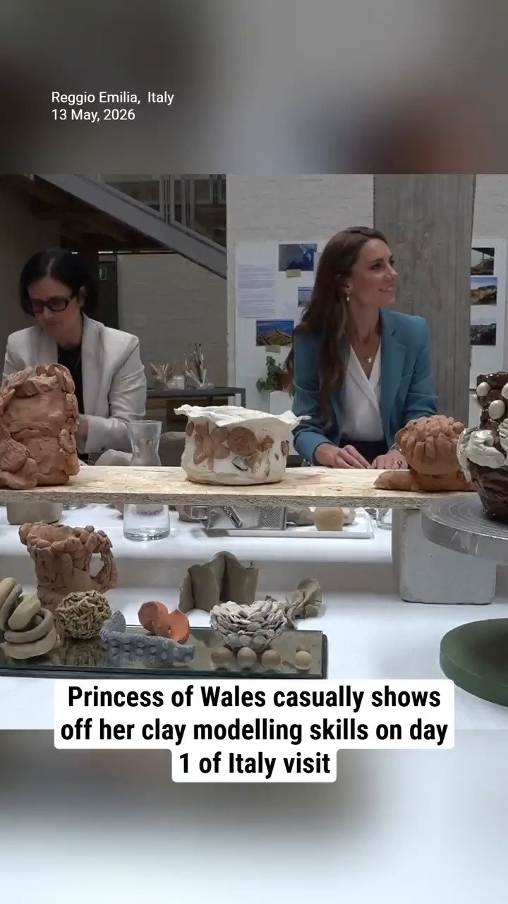 Princess of Wales casually shows off her clay modelling skills on day 1 of Italy visit