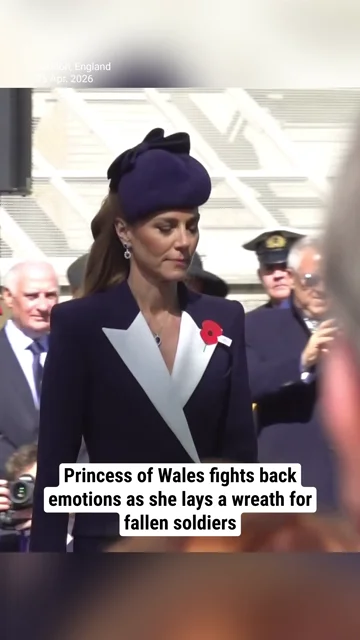 Princess of Wales fights back emotions as she lays a wreath for fallen soldiers