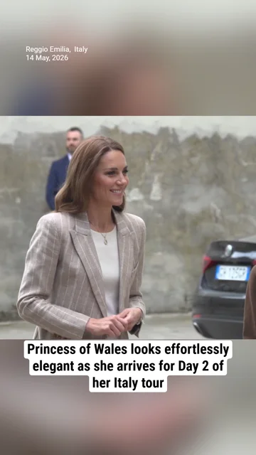 Princess of Wales lookg effortlessly elegant as she arrives for Day 2 of her Italy tour