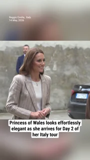 Princess of Wales lookg effortlessly elegant as she arrives for Day 2 of her Italy tour