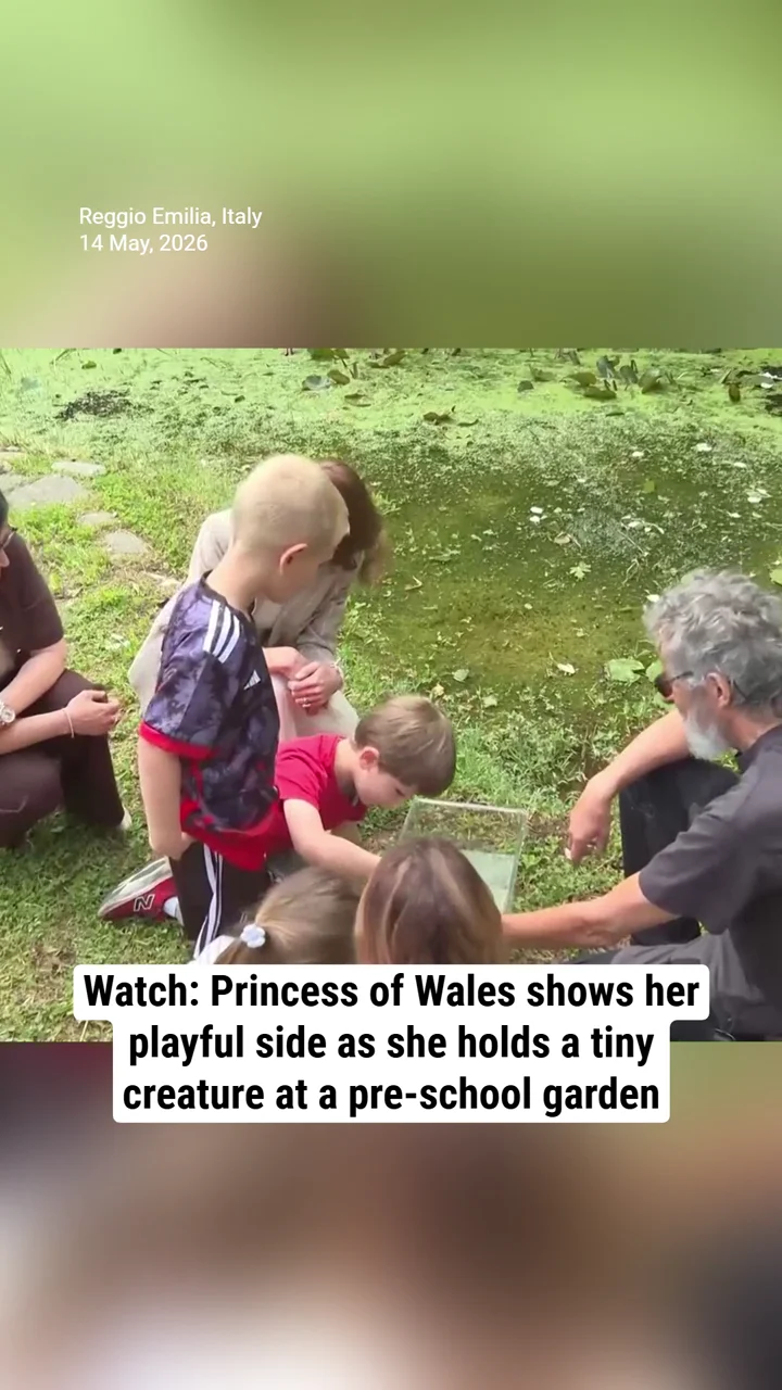 Watch: Princess of Wales shows her playful side as she holds a tiny creature at a pre-school garden