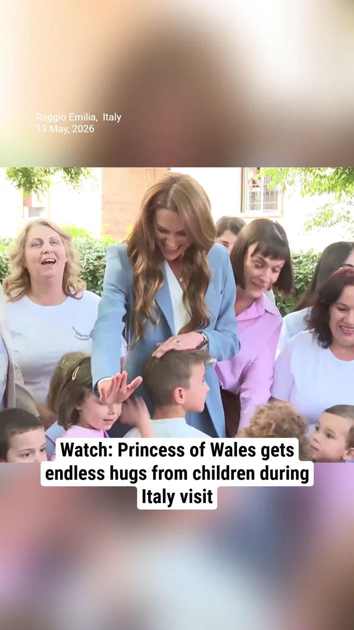 Watch: Princess of Wales gets endless hugs from children during Italy visit